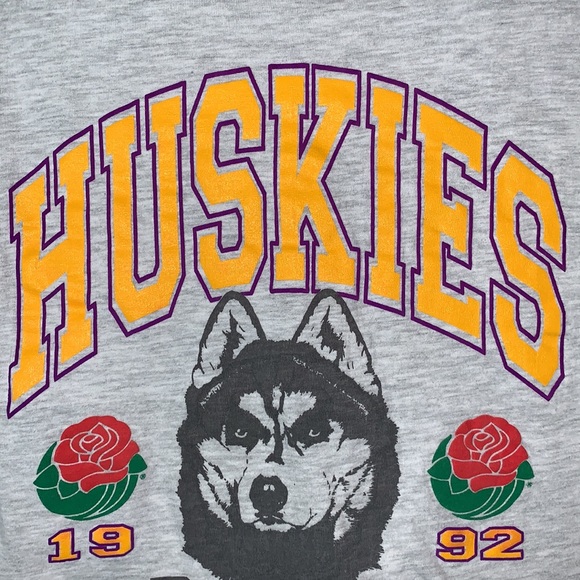 Vintage Hanes Beefy Husky’s 1992 ROSE BOWL T-Shirt SZ L NATIONAL CHAMPIONSHIP - Picture 5 of 12